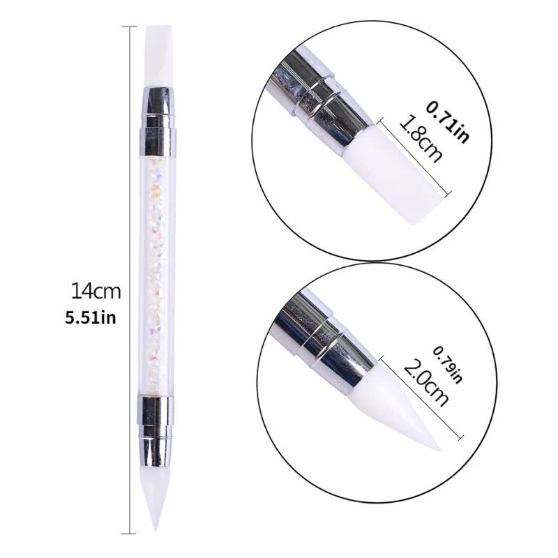 2 Way Silicone Nail Art Pen (White) - Image 3