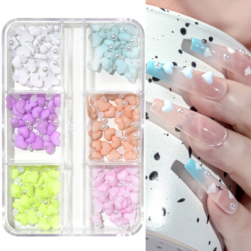 3D Hearts and Pearls 6 Colours