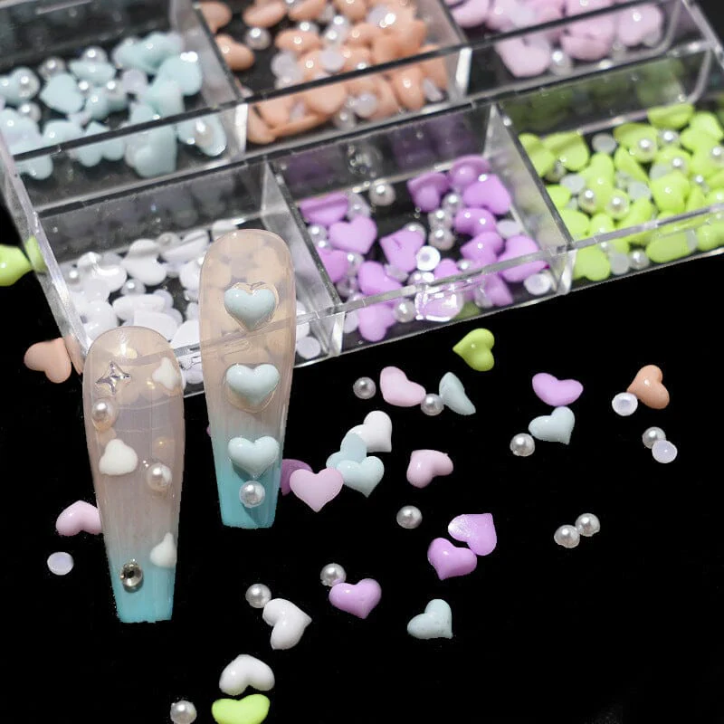 3D Hearts and Pearls 6 Colours - Image 2