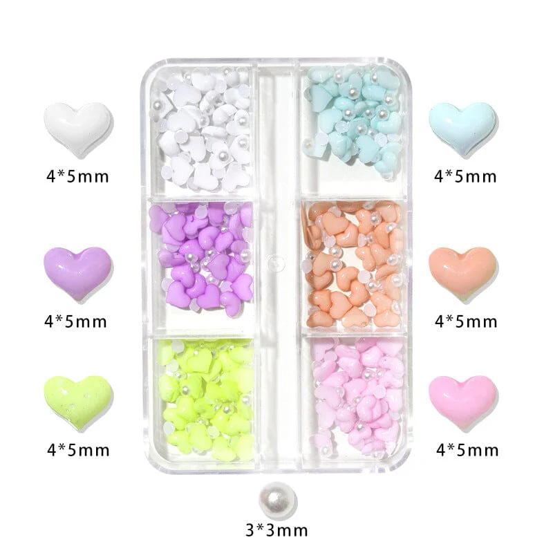 3D Hearts and Pearls 6 Colours - Image 4