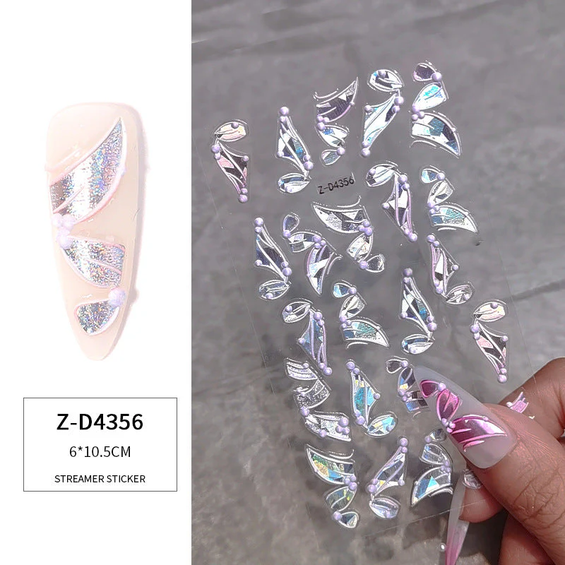 3D Multicolour Ribbon Nail Art Stickers - Image 10