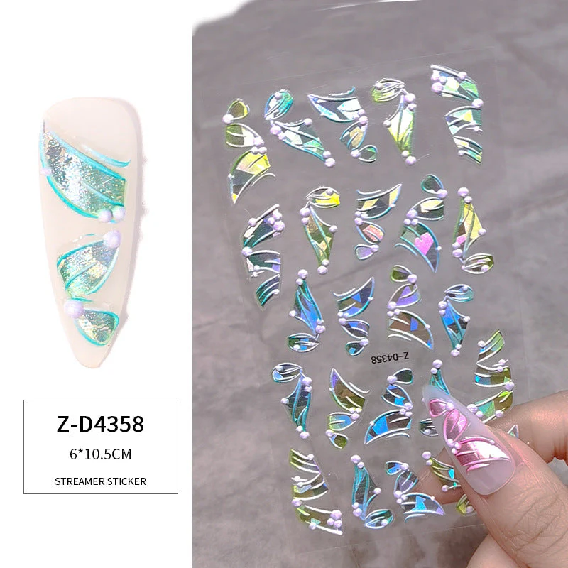 3D Multicolour Ribbon Nail Art Stickers - Image 12