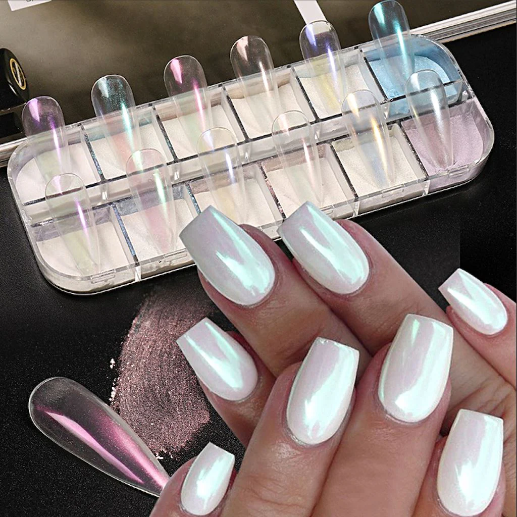 Aurora Ice Pearl Chrome Pigment Powders Tray