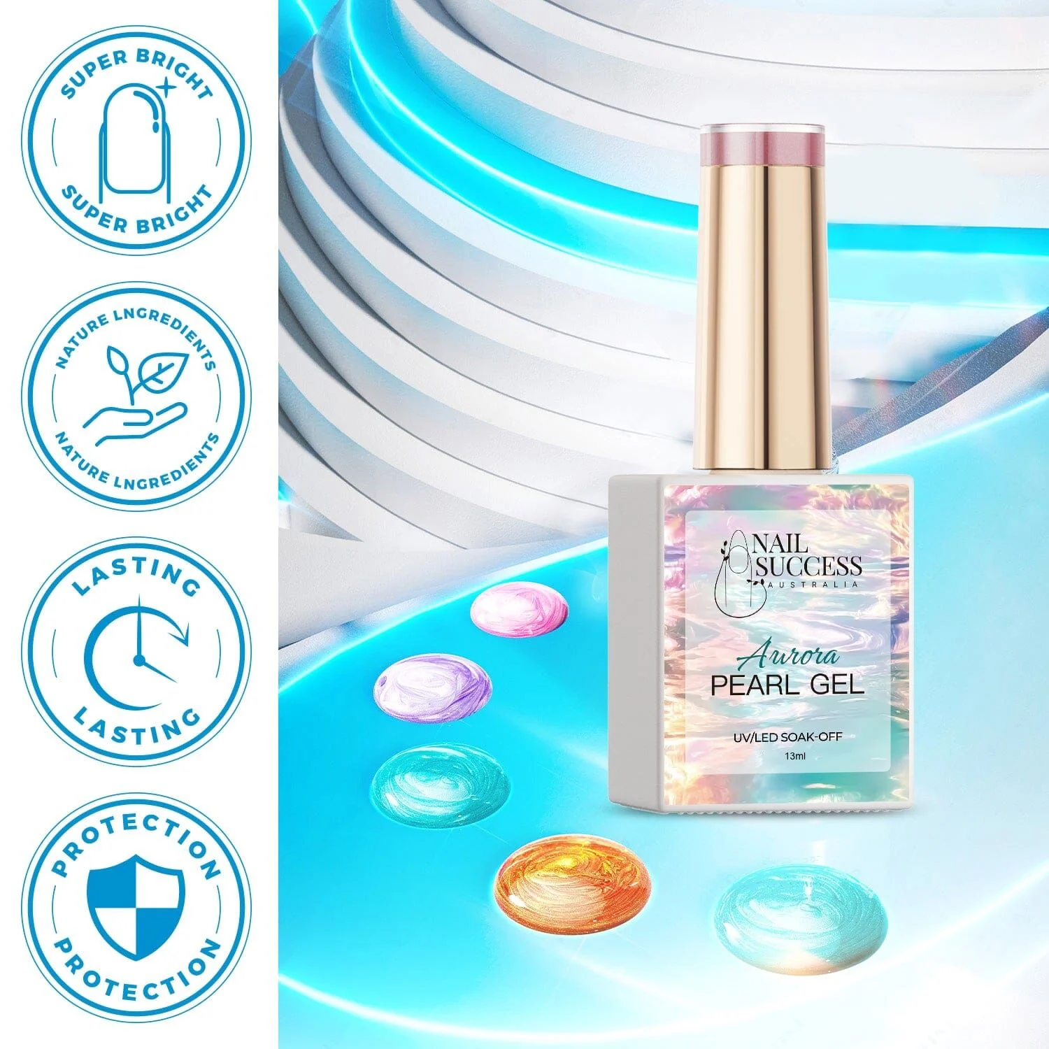 Aurora Pearl Gel Polish Kit - 24 Colours HEMA-Free - Image 2