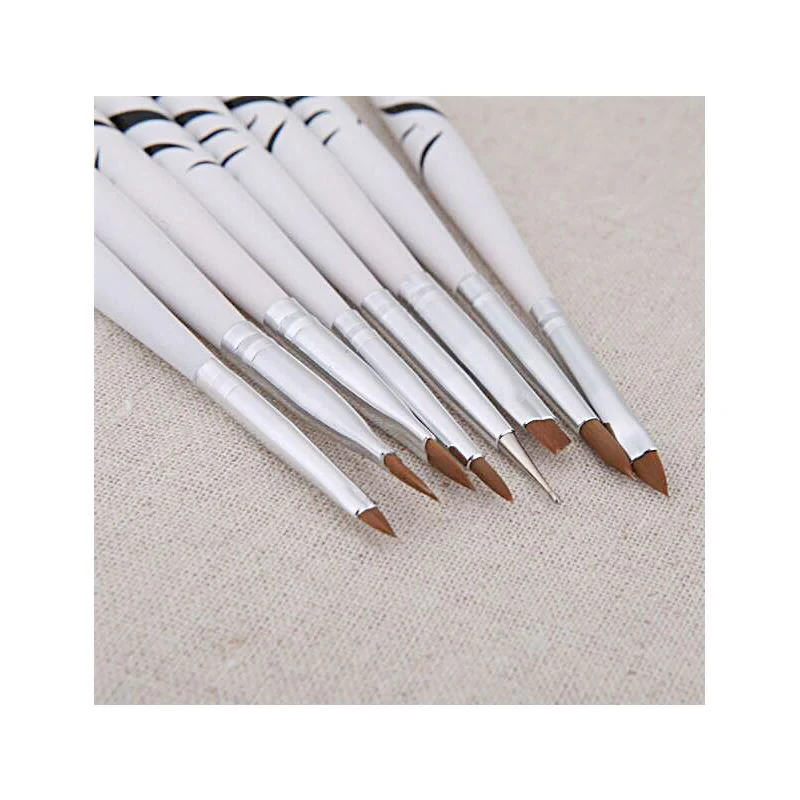 Brushes Nail Art Designs Set 8pcs - Zebra Short Handle - Image 4