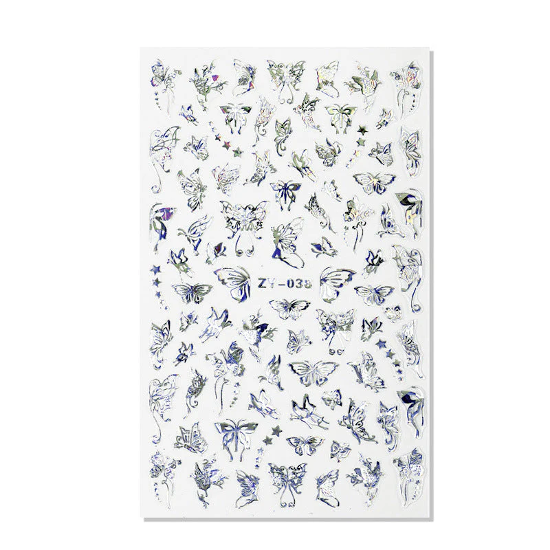 Butterfly Holographic Gold/Silver Nail Art Decoration Stickers - Image 10