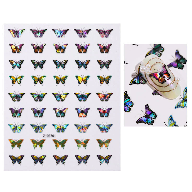 Butterfly Holographic Nail Art Decoration Stickers - Image 3