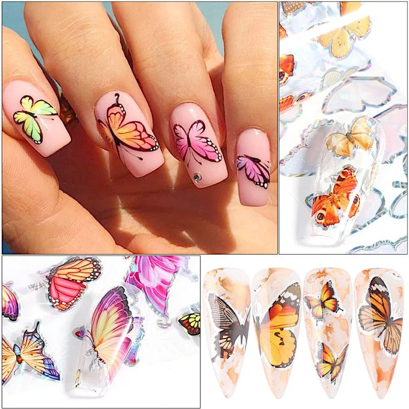 Butterfly Laser Nail Foil 10pcs - Image 3