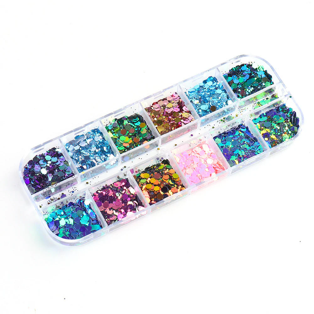 Chameleon Sequins Mix Colours Nail Art Tray - Image 10