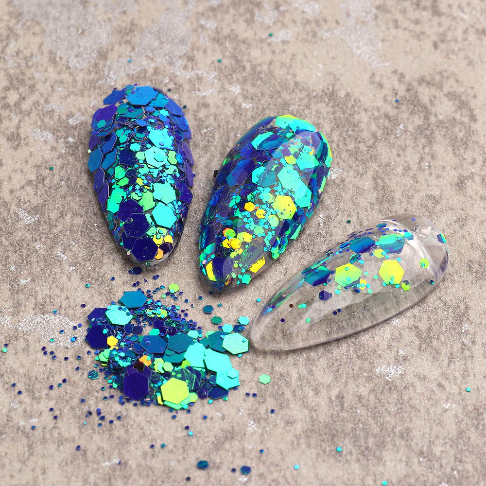 Chameleon Sequins Mix Colours Nail Art Tray - Image 4