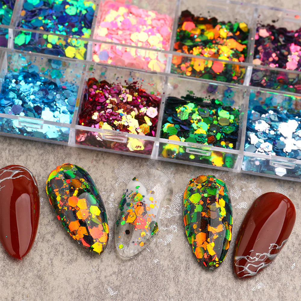Chameleon Sequins Mix Colours Nail Art Tray - Image 8