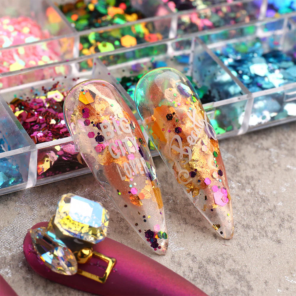 Chameleon Sequins Mix Colours Nail Art Tray - Image 9