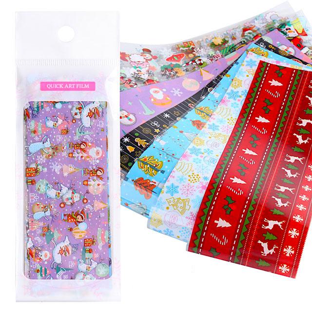 Christmas Cartoon Nail Art Foils 10pcs