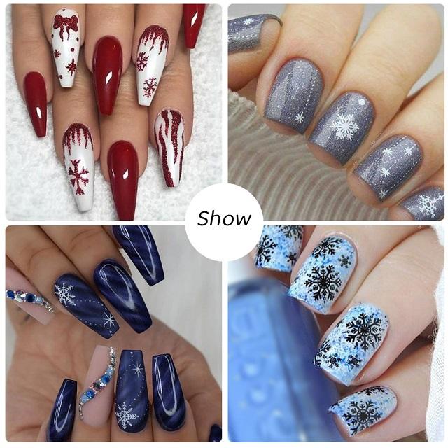 Christmas Colourful Snowflakes Nail Art Foils 10pcs - Image 3