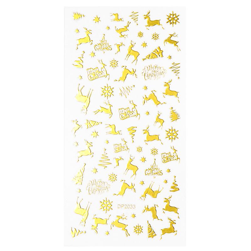Christmas Gold and Fluorescent Nail Art Stickers - Image 10