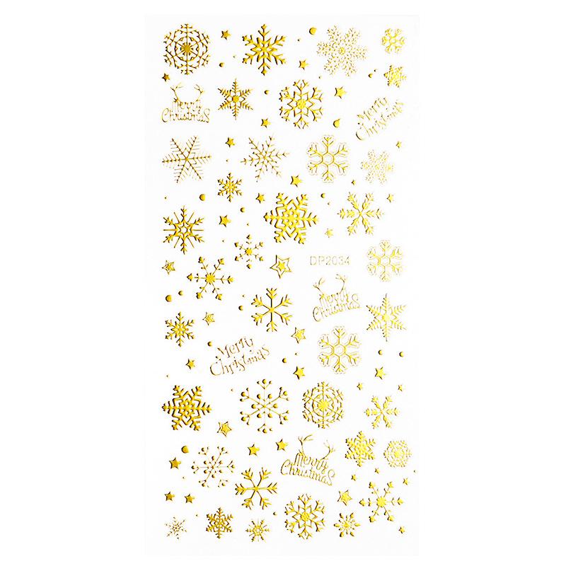 Christmas Gold and Fluorescent Nail Art Stickers - Image 11