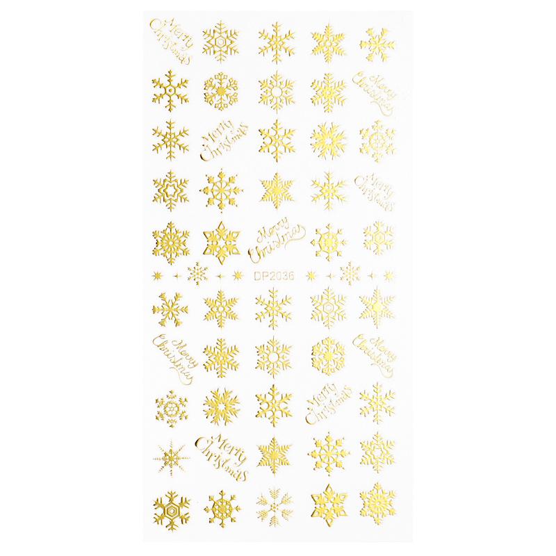 Christmas Gold and Fluorescent Nail Art Stickers - Image 13