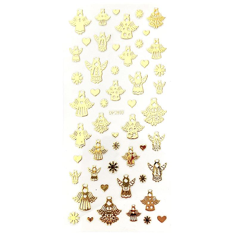 Christmas Gold and Fluorescent Nail Art Stickers - Image 14