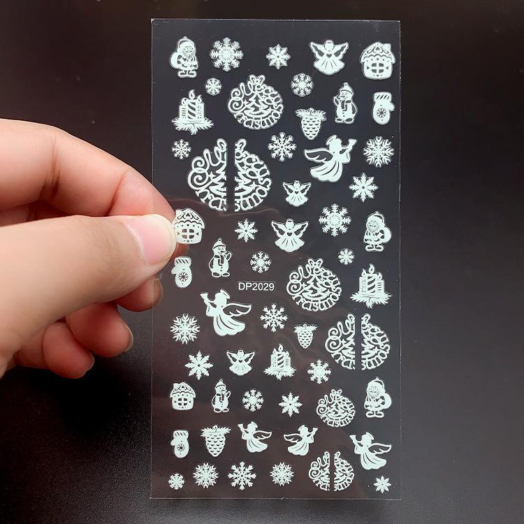 Christmas Gold and Fluorescent Nail Art Stickers - Image 19