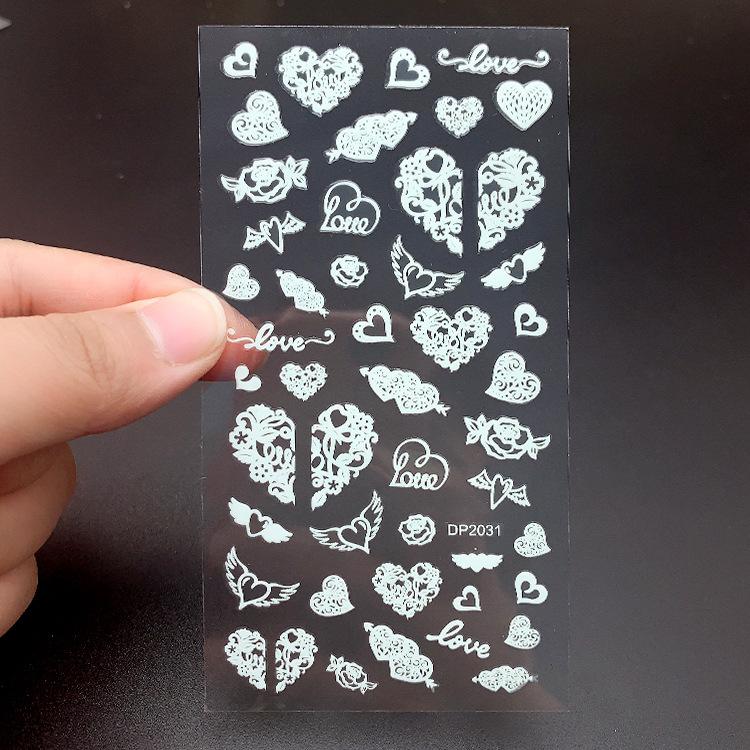 Christmas Gold and Fluorescent Nail Art Stickers - Image 29