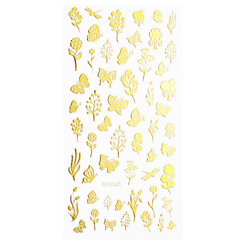 Christmas Gold and Fluorescent Nail Art Stickers - Image 3