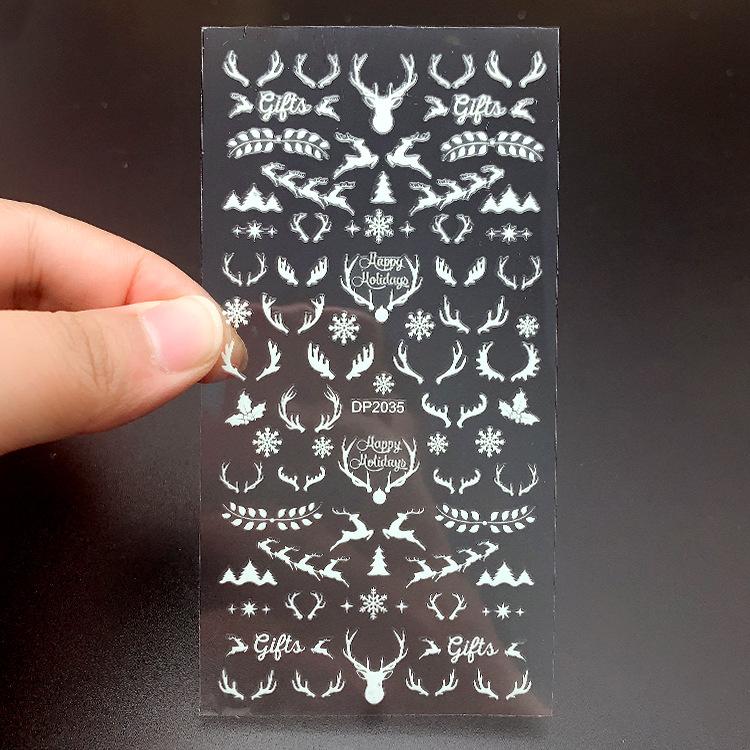 Christmas Gold and Fluorescent Nail Art Stickers - Image 31