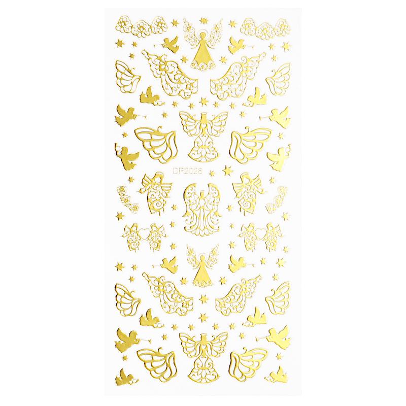 Christmas Gold and Fluorescent Nail Art Stickers - Image 6