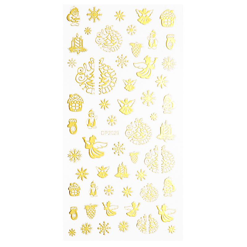 Christmas Gold and Fluorescent Nail Art Stickers - Image 7