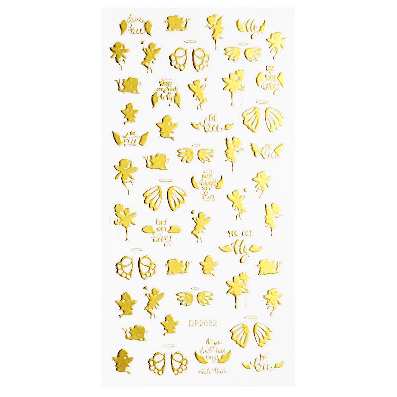 Christmas Gold and Fluorescent Nail Art Stickers - Image 9