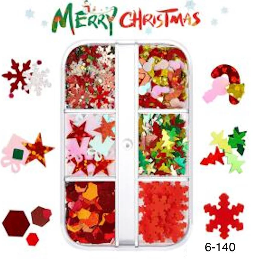 Christmas Nail Art Decoration (6-Grid Tray) - Image 11