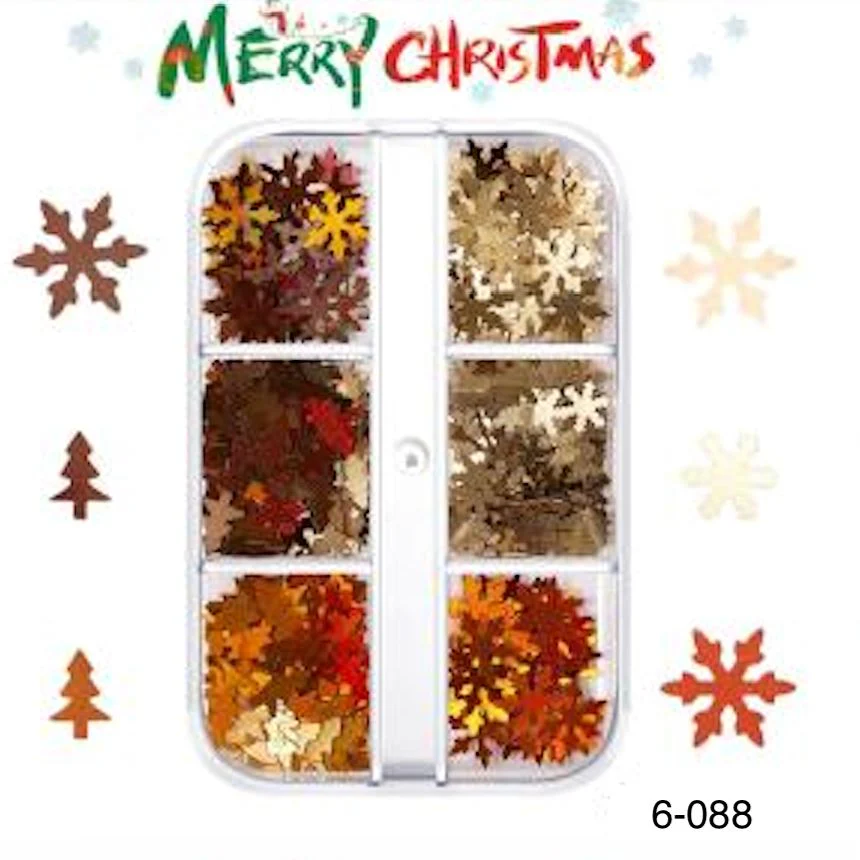 Christmas Nail Art Decoration (6-Grid Tray) - Image 3