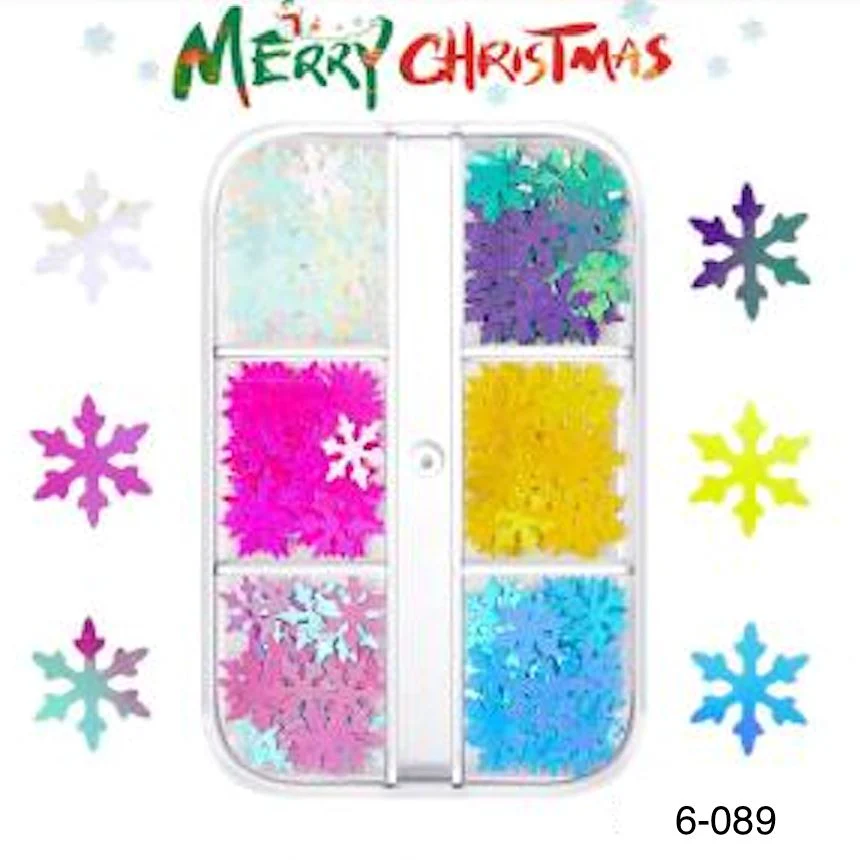 Christmas Nail Art Decoration (6-Grid Tray) - Image 4