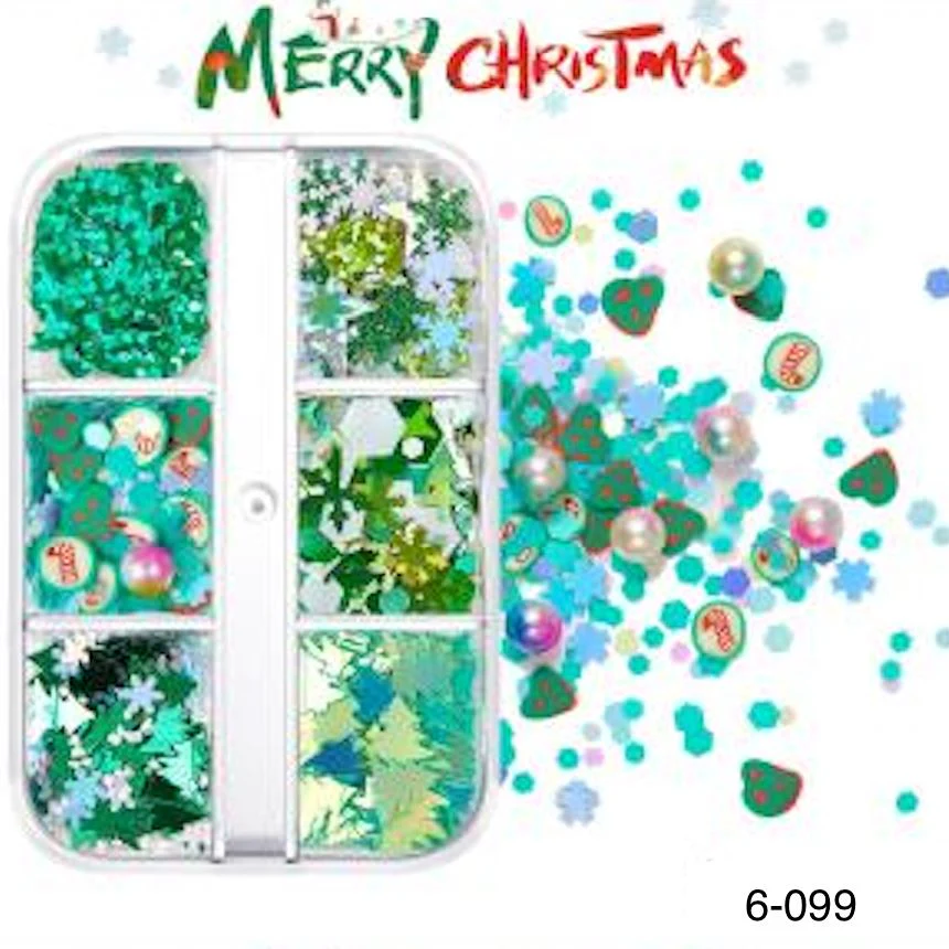 Christmas Nail Art Decoration (6-Grid Tray) - Image 5