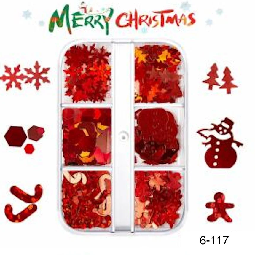Christmas Nail Art Decoration (6-Grid Tray) - Image 6