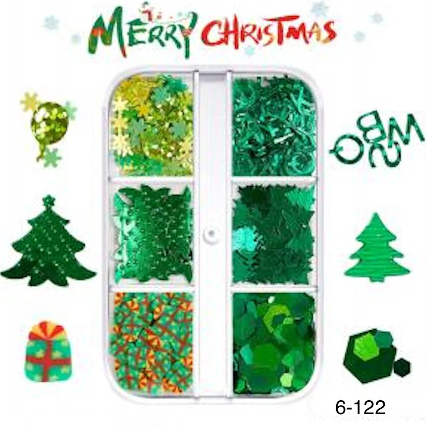 Christmas Nail Art Decoration (6-Grid Tray) - Image 7