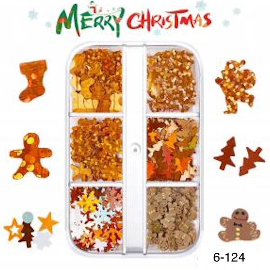 Christmas Nail Art Decoration (6-Grid Tray) - Image 8