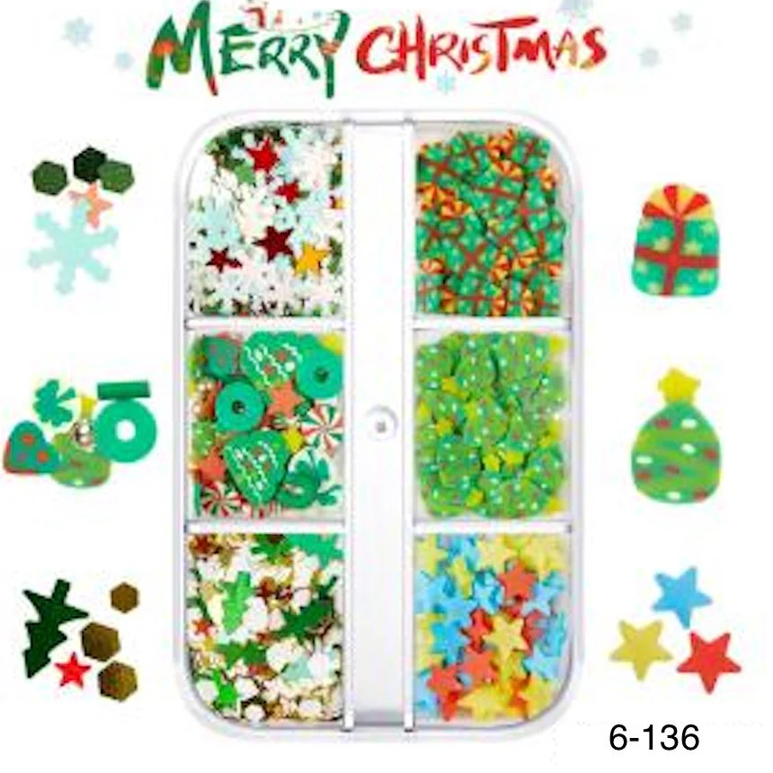 Christmas Nail Art Decoration (6-Grid Tray) - Image 9