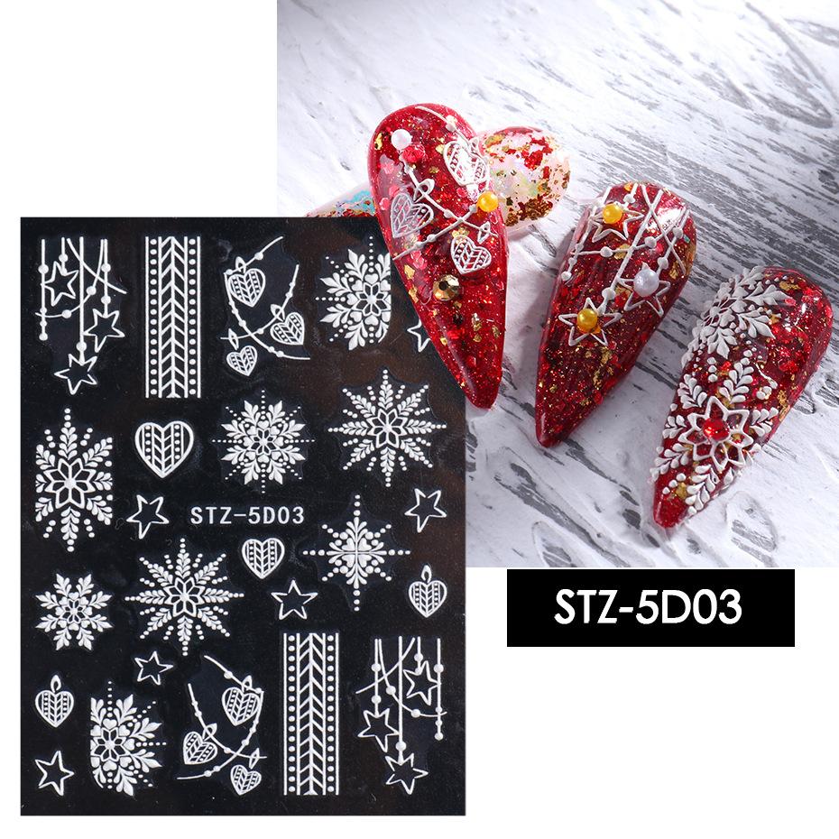 Christmas Snowflakes 5D Nail Art Stickers - Image 6