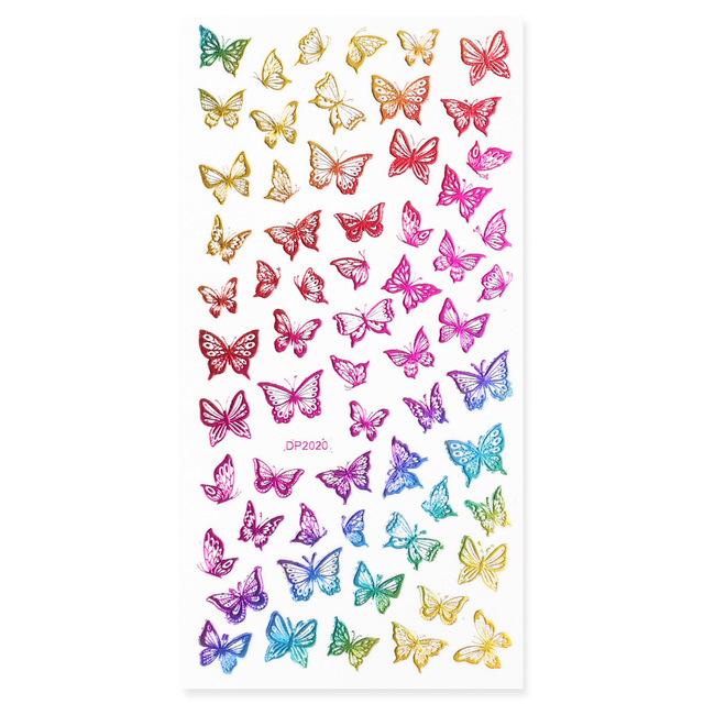 Coloured Butterfly/Heart/Crown Nail Art Stickers - Image 8