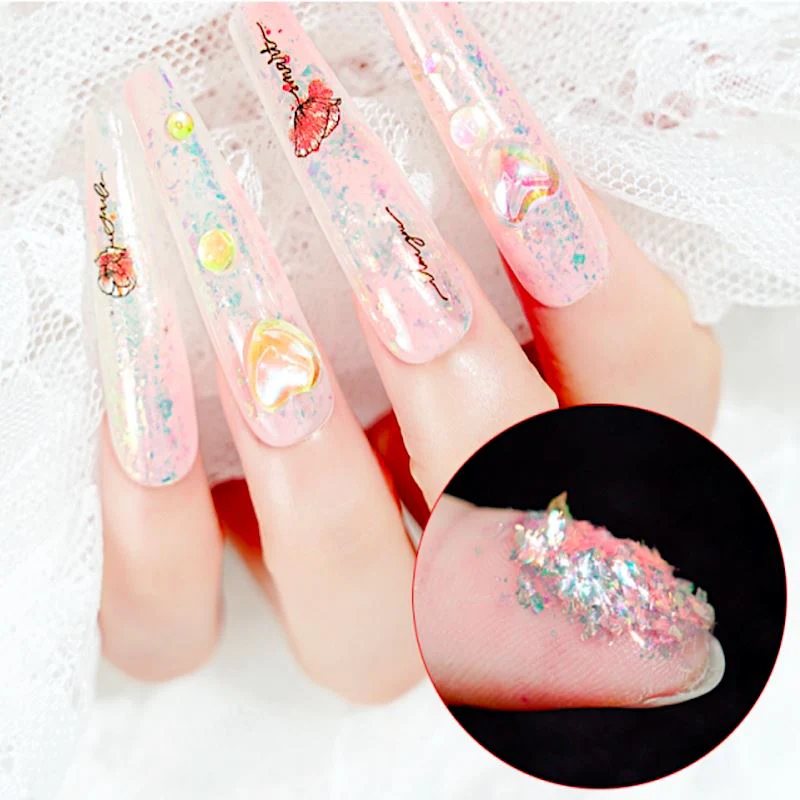 Colourful Nail Art Glitter Iridescent Flakes Sequins - Image 2