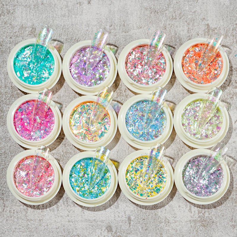 Colourful Nail Art Glitter Iridescent Flakes Sequins - Image 4