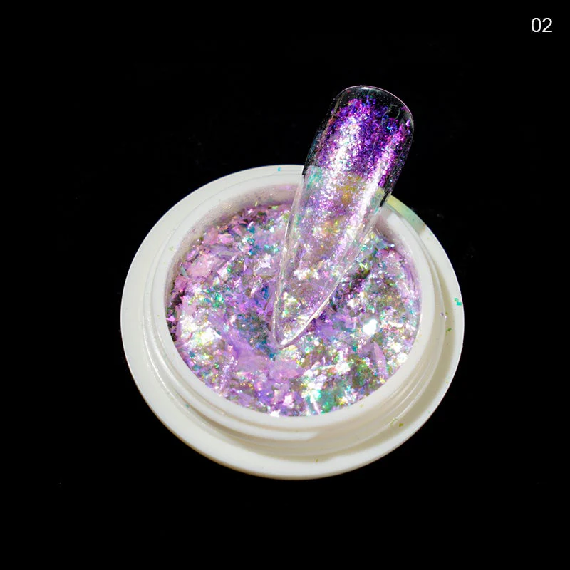 Colourful Nail Art Glitter Iridescent Flakes Sequins - Image 7
