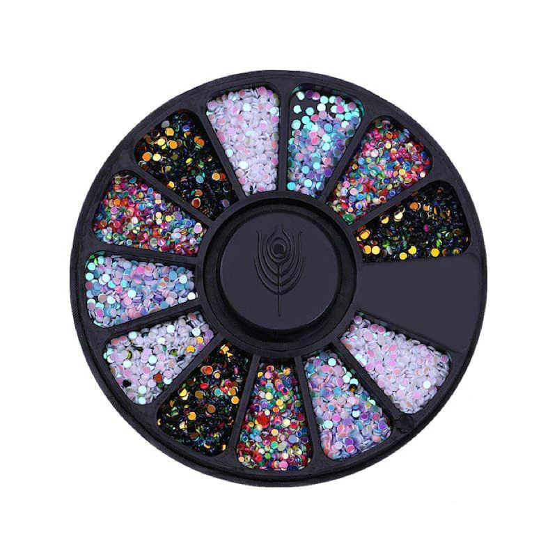 Confetti Round Dot Shape Nail Decoration Wheel - Image 2