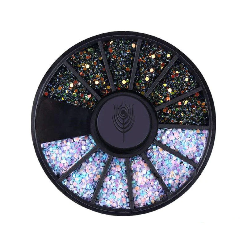 Confetti Round Dot Shape Nail Decoration Wheel - Image 3