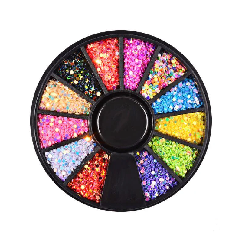 Confetti Round Dot Shape Nail Decoration Wheel - Image 5