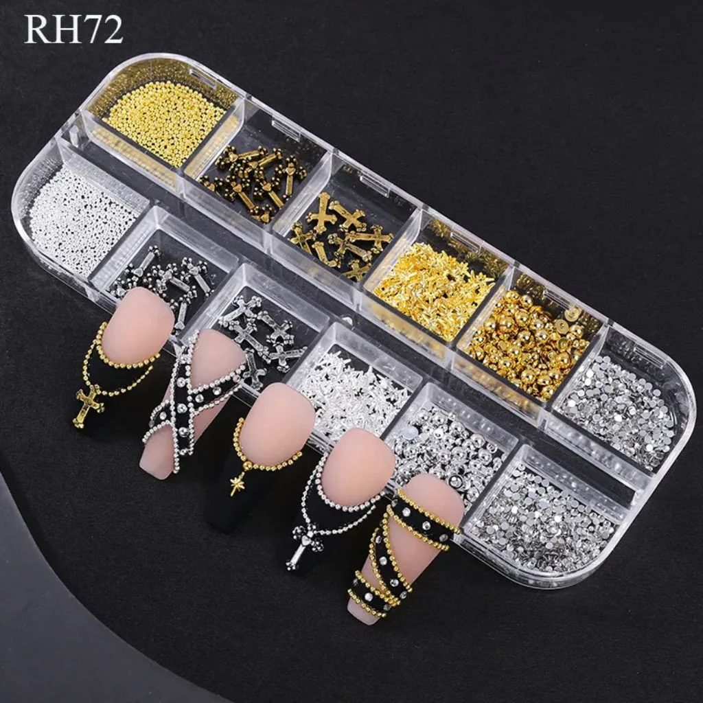 Cross Rivet Bead Nail Art Tray - Image 2
