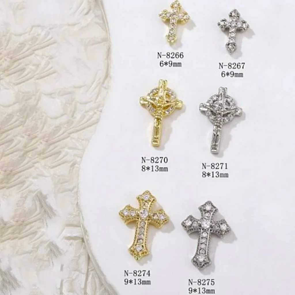 Cross With Rhinestones Nail Art 3D Charms - Image 11