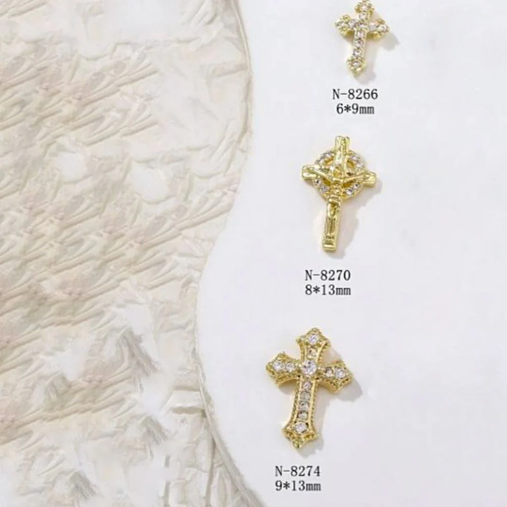Cross With Rhinestones Nail Art 3D Charms - Image 9