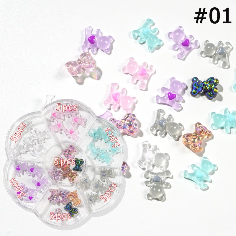 Crystal Cuddly Bear, Flowers and Fruits Nail Wheel - Image 3