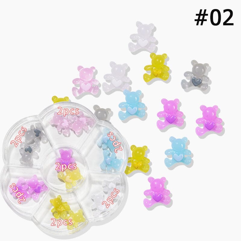 Crystal Cuddly Bear, Flowers and Fruits Nail Wheel - Image 4